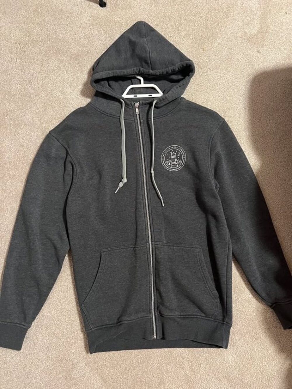 Keats Camps Howe Sound BC Full Zip Hoodie Grey Fleece Souvenir